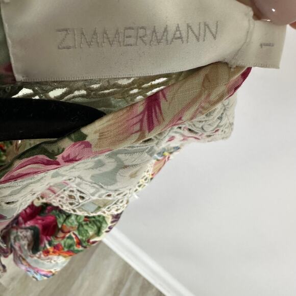 Zimmermann Floral Sundance panelled eyelet smock Blouse size 1 /US 6 - Picture 3 of 11